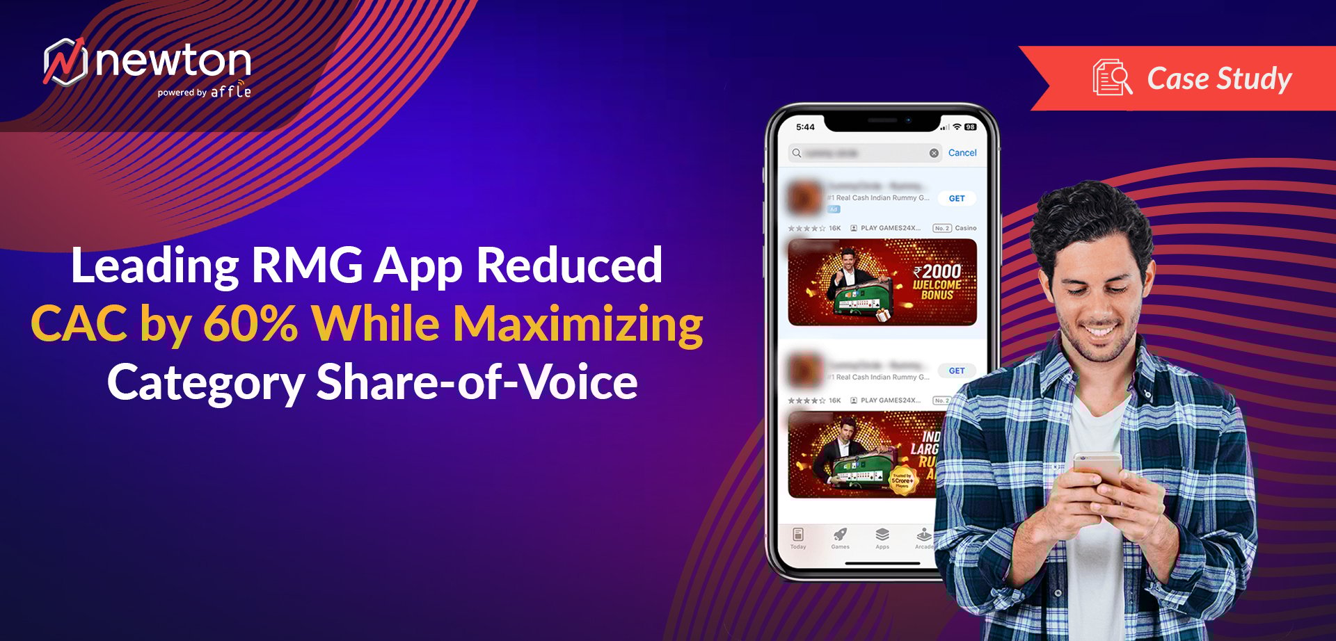 Leading RMG app reduced CAC by 60% while maximizing category Share-of-Voice