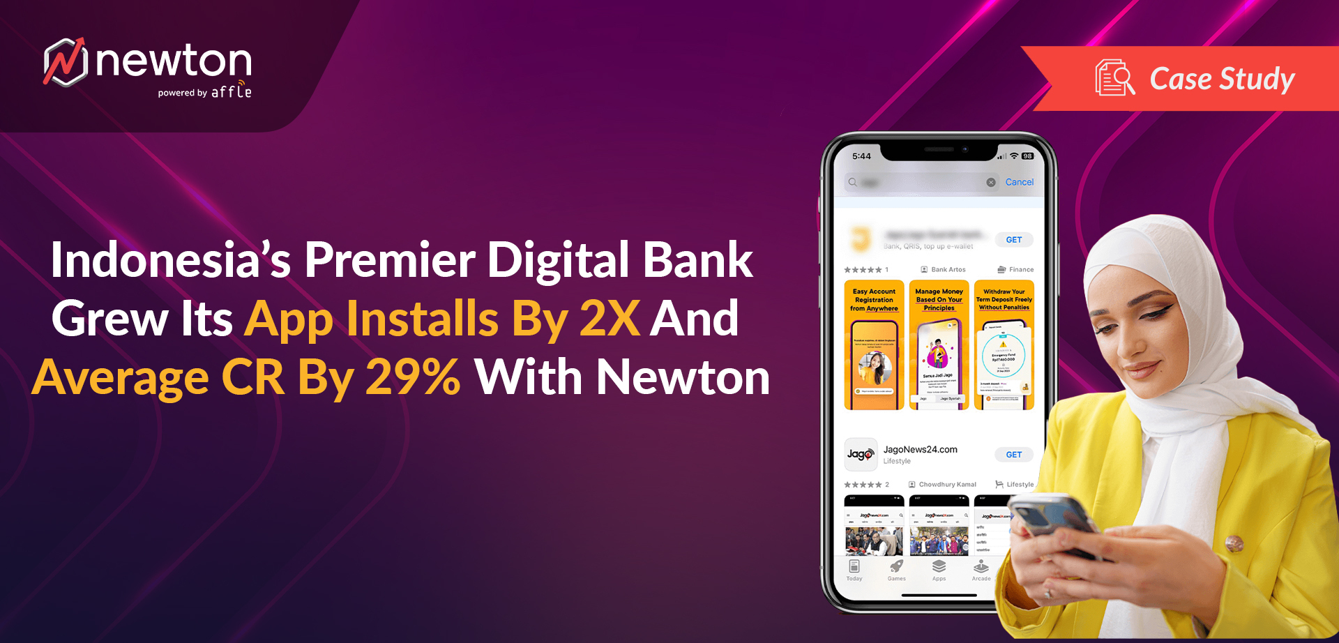 Indonesia’s premier digital bank grew its app installs by 2X using Newton